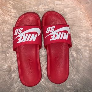 Red Nike Slides